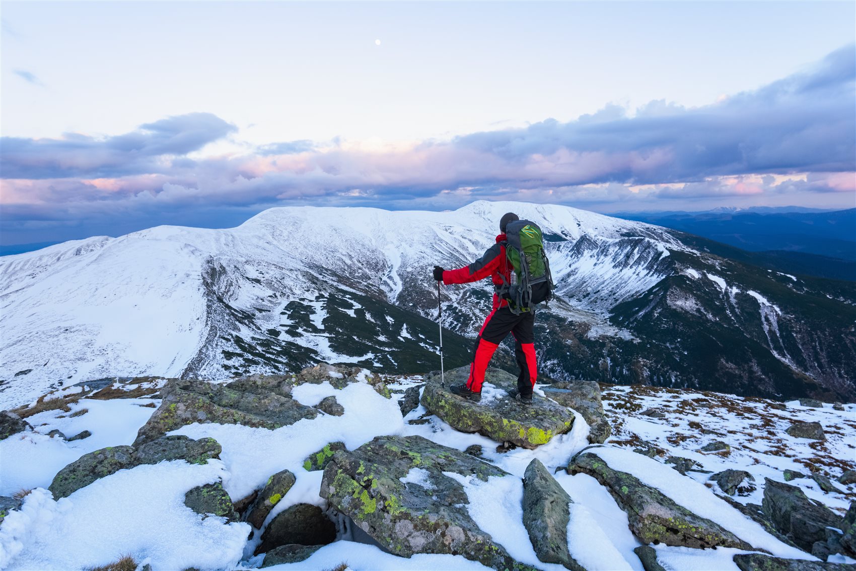 Sports traveler heading off with gear and backpack